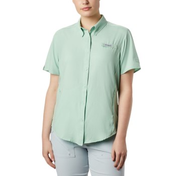 Columbia PFG Tamiami II Short Sleeve, Camisa Verde Menta Para Mujer | 894701-PIT